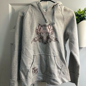 Disney Gray Hooded Sweater with Purple Accents